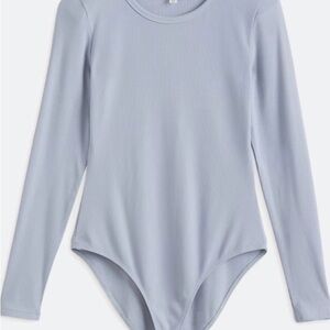 Kaileigh Ribbed Blue Long Sleeve Body Suit